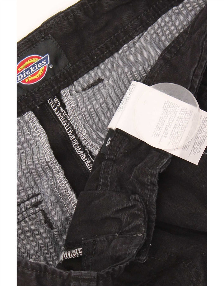 Dickies Mens Straight Cargo Trousers W30 L30 Black Cotton