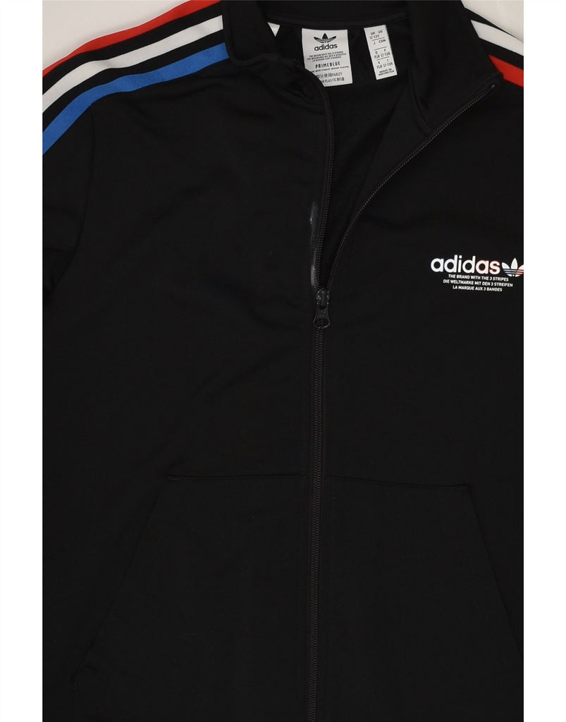 ADIDAS Boys Tracksuit Top Jacket 12-13 Years Black Polyester | Vintage Adidas | Thrift | Second-Hand Adidas | Used Clothing | Messina Hembry 