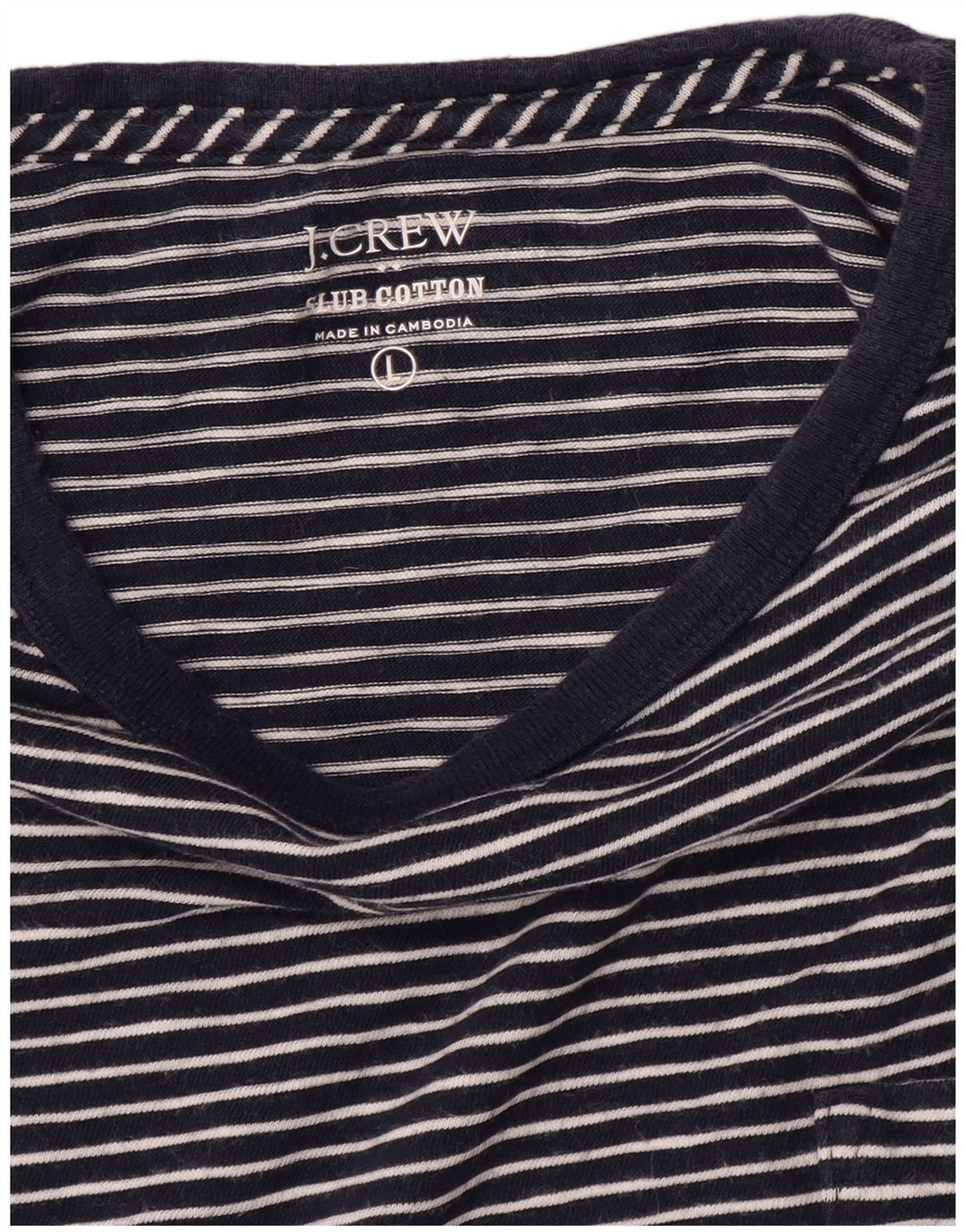 J. CREW Womens T-Shirt Top UK 16 Large Navy Blue Striped Cotton
