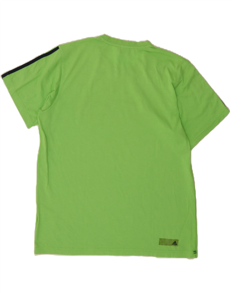 ADIDAS Mens Climalite Graphic T-Shirt Top Large Green Cotton Vintage Adidas and Second-Hand Adidas from Messina Hembry 