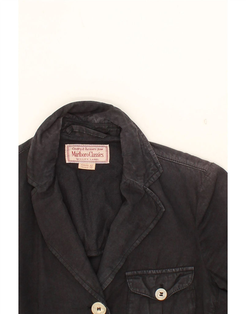 MARLBORO CLASSICS Womens Bomber Jacket IT 42 Medium Black Cotton Vintage Marlboro Classics and Second-Hand Marlboro Classics from Messina Hembry 