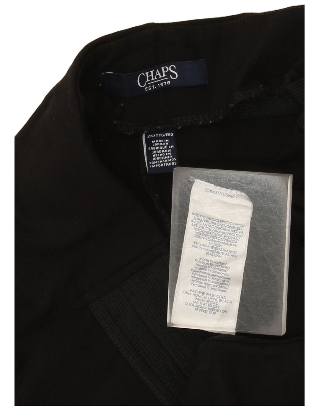 Chaps Womens Leggings UK 20 2XL  Black Viscose