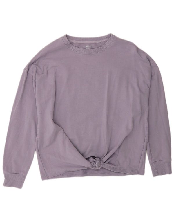 Marks & Spencer Womens Sweatshirt Jumper UK 12 Medium Purple Cotton