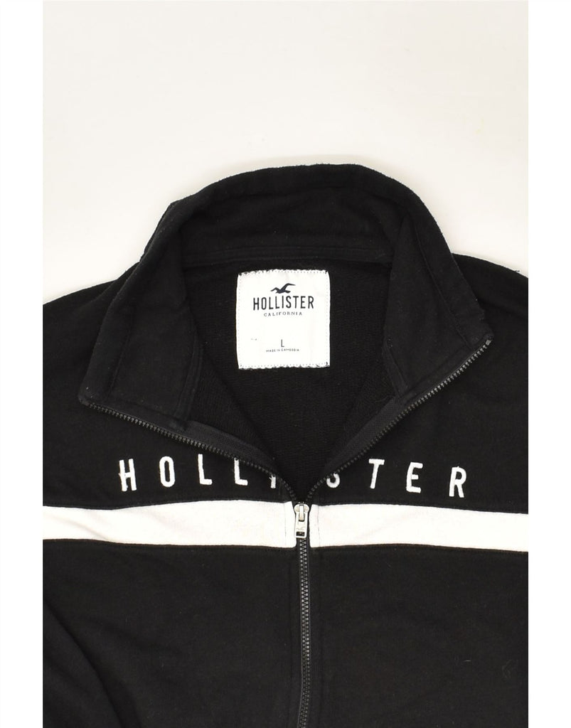 HOLLISTER Womens Graphic Tracksuit Top Jacket UK 16 Large Black | Vintage Hollister | Thrift | Second-Hand Hollister | Used Clothing | Messina Hembry 