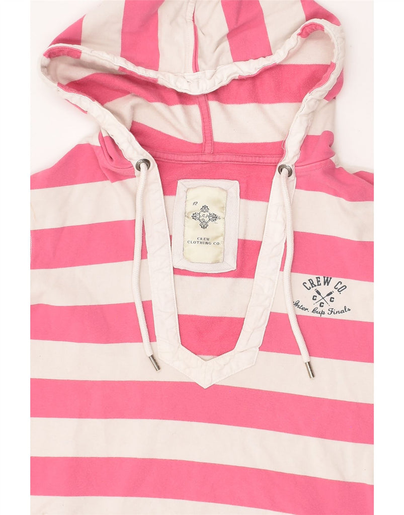 CREW CLOTHING Girls Hoodie Jumper 11-12 Years Pink Striped Cotton | Vintage Crew Clothing | Thrift | Second-Hand Crew Clothing | Used Clothing | Messina Hembry 