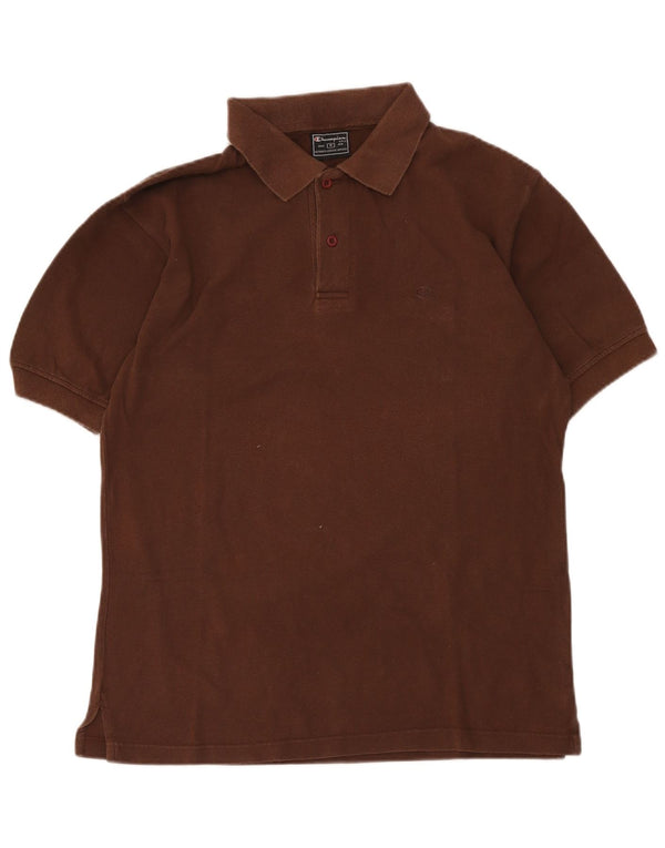 Champion Mens Polo Shirt Medium Brown Cotton