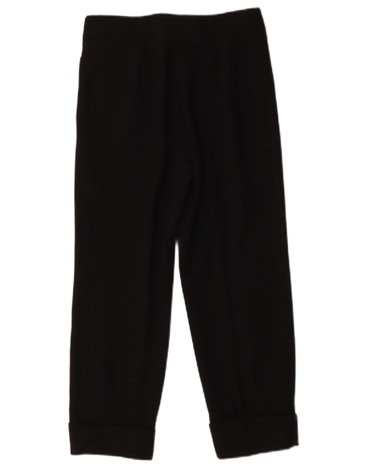 Vintage Womens Cropped Trousers W26 L23 Black Wool