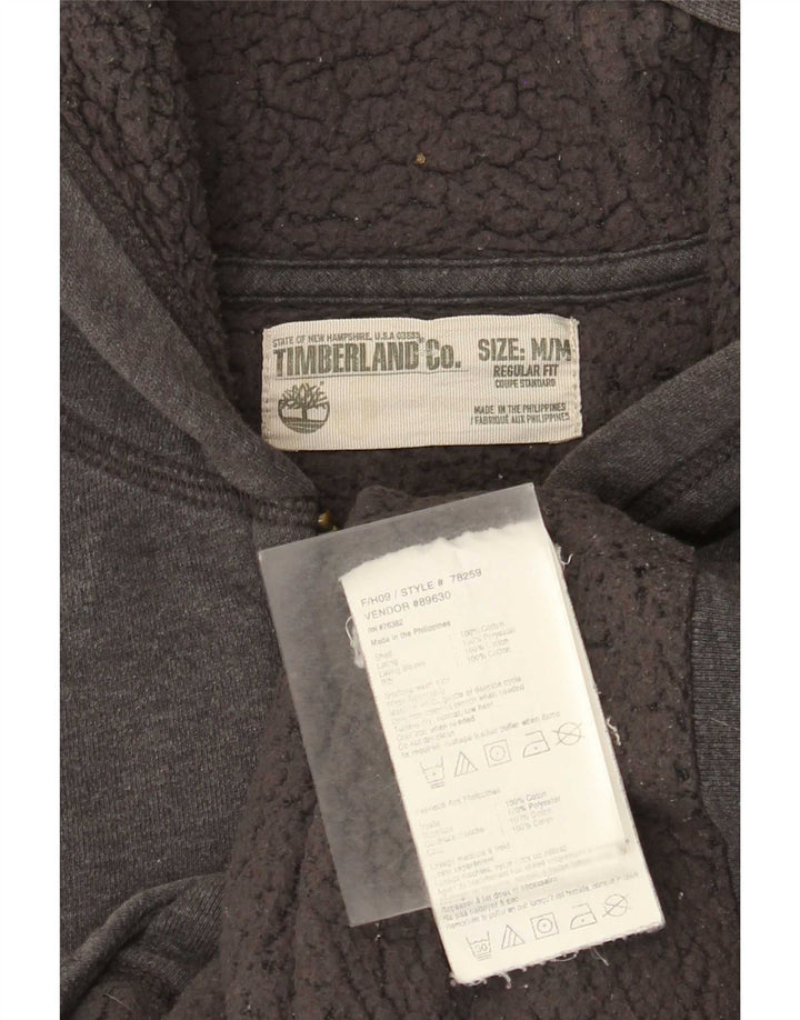 Timberland Mens Zip Hoodie Sweater Medium Grey Flecked Cotton