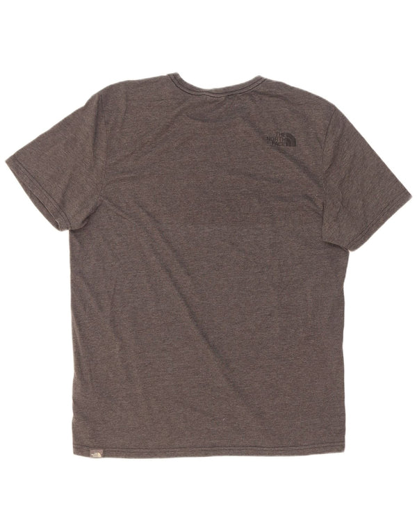 The North Face Mens Graphic T-Shirt Top Large Grey Flecked Polyester