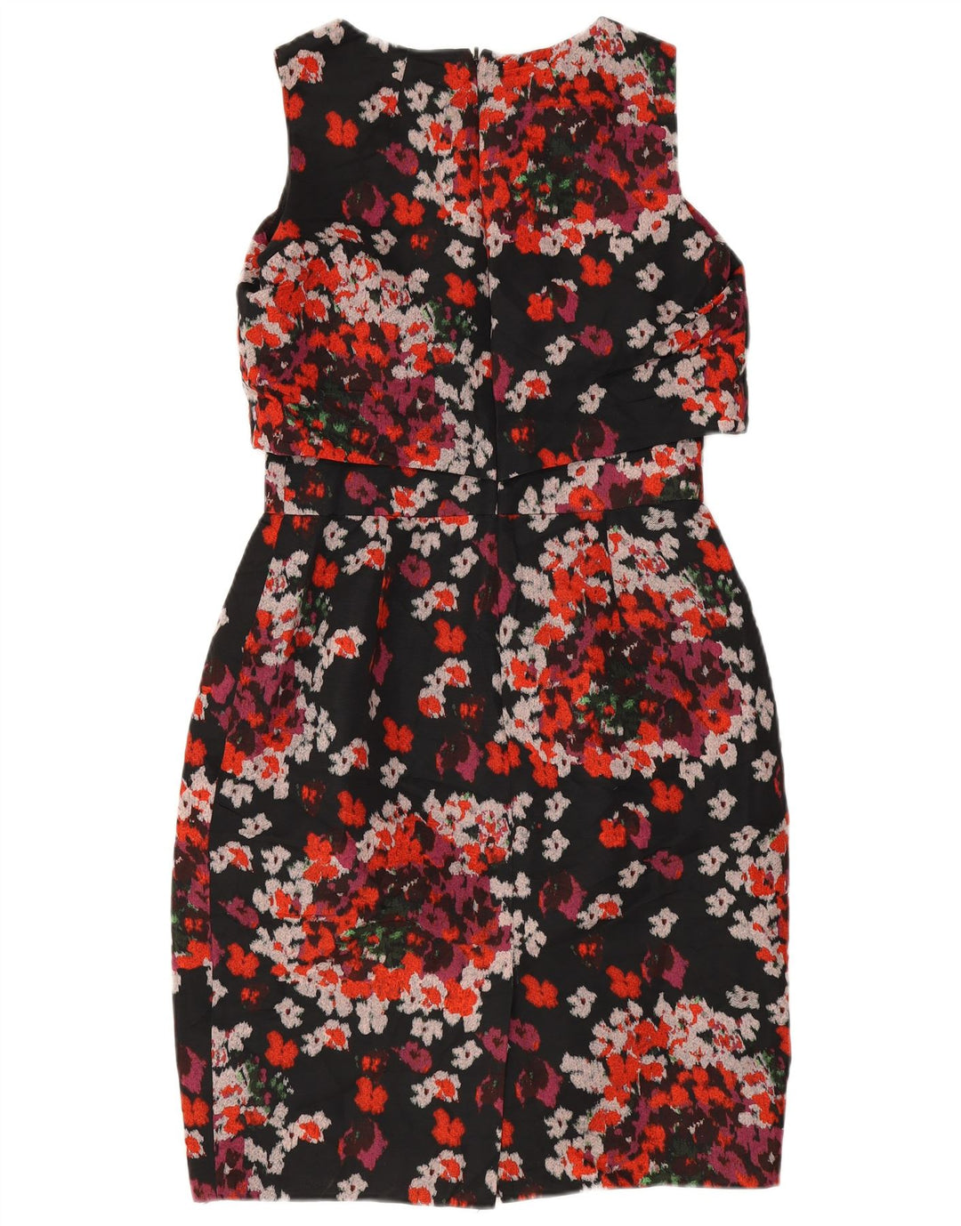 Hobbs Womens Sleeveless Sheath Dress UK 12 Medium Black Floral Polyester