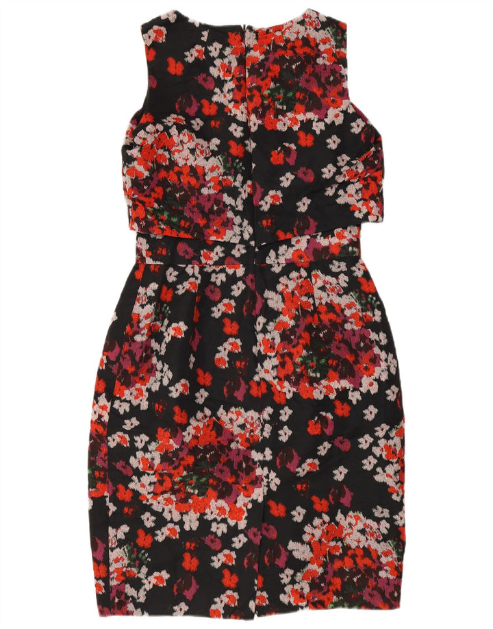 Hobbs Womens Sleeveless Sheath Dress UK 12 Medium Black Floral Polyester