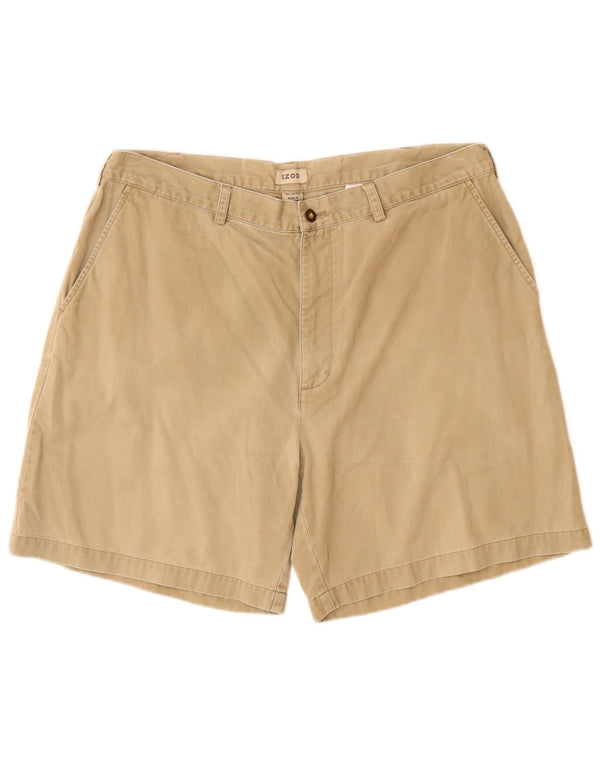 IZOD Mens Chino Shorts  W38 XL Beige Cotton