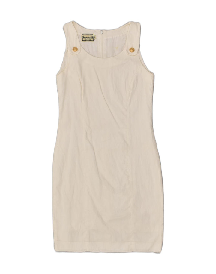 NORTON WILSON Womens Sleeveless Sheath Dress IT 42 Medium White | Vintage Norton Wilson | Thrift | Second-Hand Norton Wilson | Used Clothing | Messina Hembry 