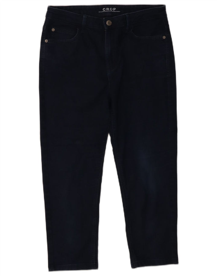 Marks & Spencer Womens Cropped Jeans UK 12 Medium W32 L21 Navy Blue Cotton