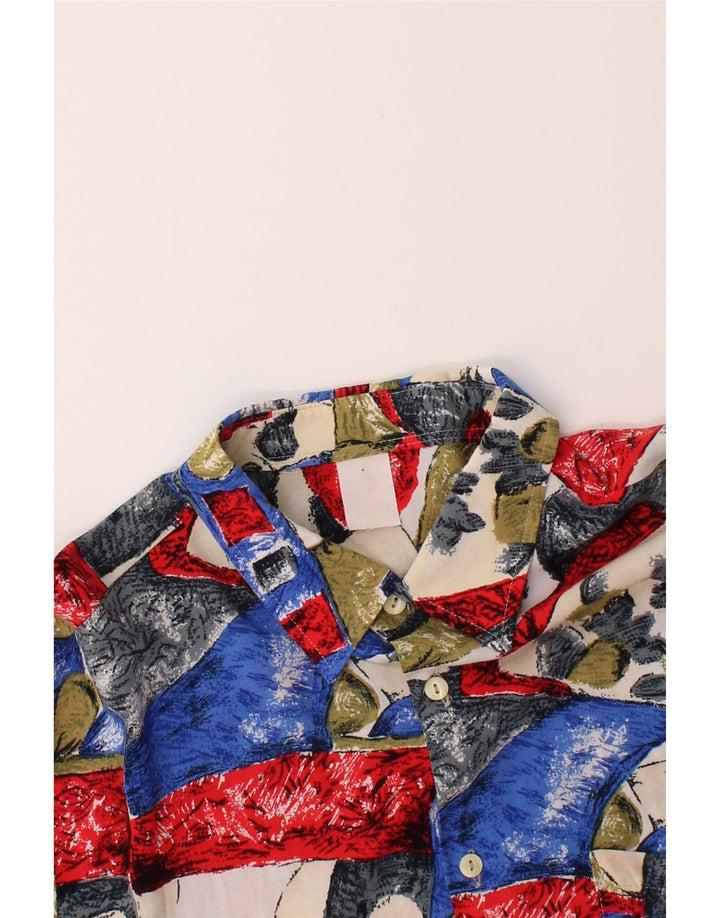 VINTAGE Mens Short Sleeve Shirt XL Multicoloured Patchwork Viscose Vintage Vintage and Second-Hand Vintage from Messina Hembry 