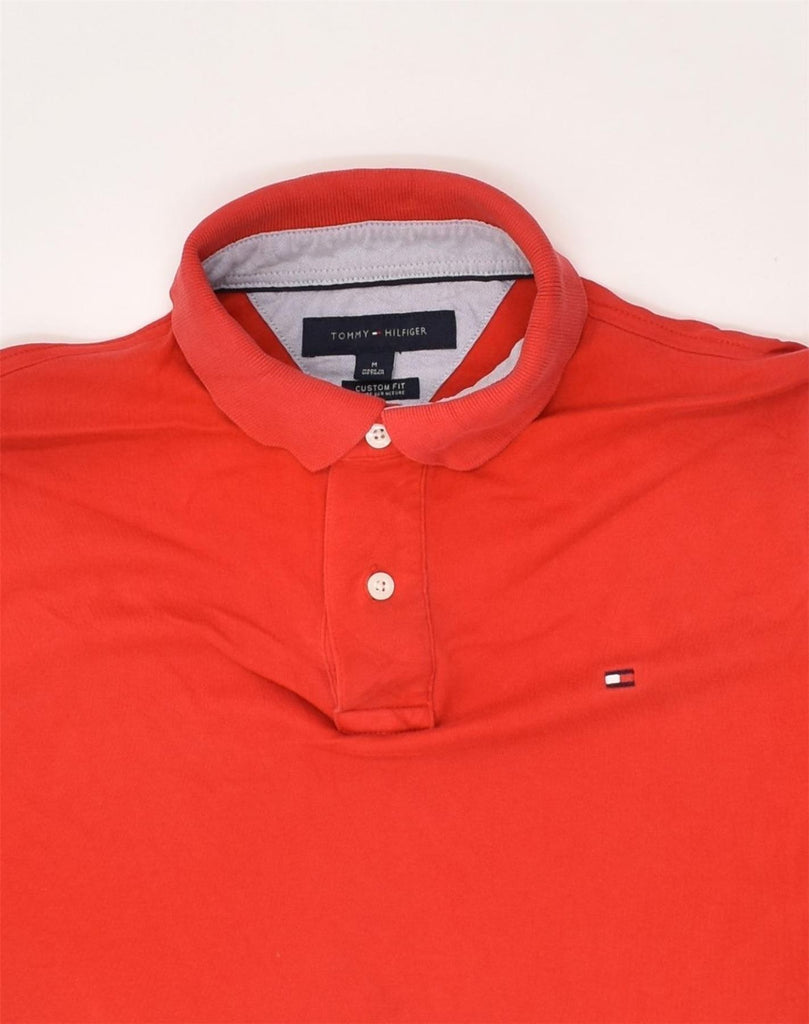 TOMMY HILFIGER Mens Custom Fit Polo Shirt Medium Red Cotton | Vintage Tommy Hilfiger | Thrift | Second-Hand Tommy Hilfiger | Used Clothing | Messina Hembry 