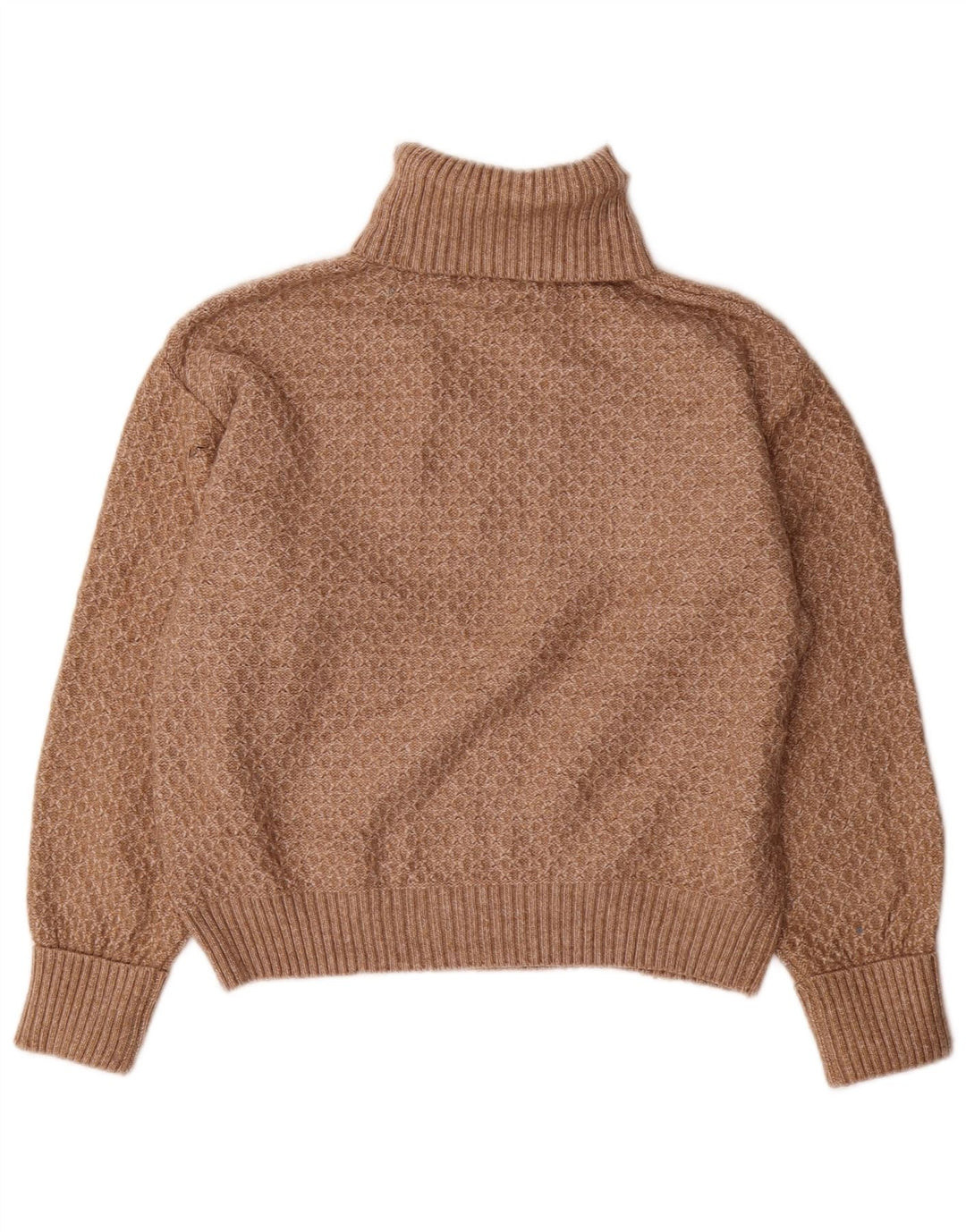 Marks & Spencer Womens Roll Neck Jumper Sweater UK 14 Medium Brown