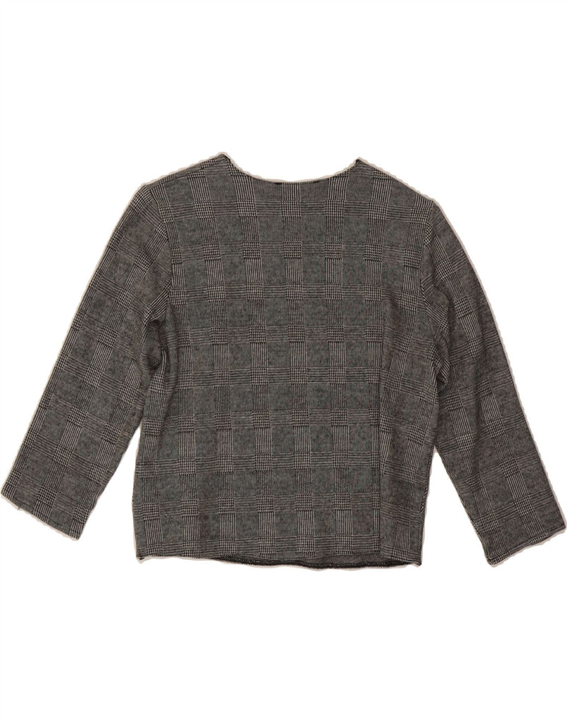ZARA Womens Crop Top 3/4 Sleeve UK 12 Medium Grey Check Vintage Zara and Second-Hand Zara from Messina Hembry 