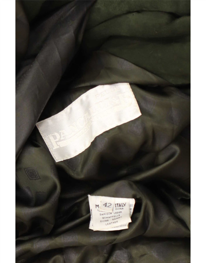 Pancaldi & B Womens Double Breasted Suede Jacket IT 42 Medium Khaki