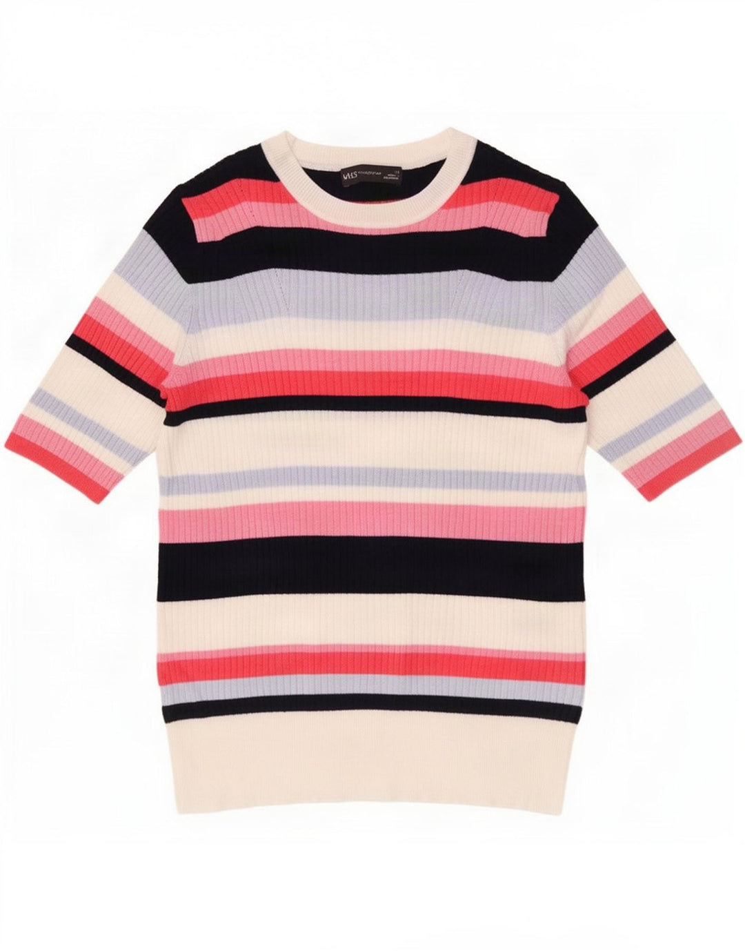 Marks & Spencer Womens T-Shirt Top UK 14 Medium Multicoloured Striped
