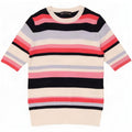 Marks & Spencer Womens T-Shirt Top UK 14 Medium Multicoloured Striped