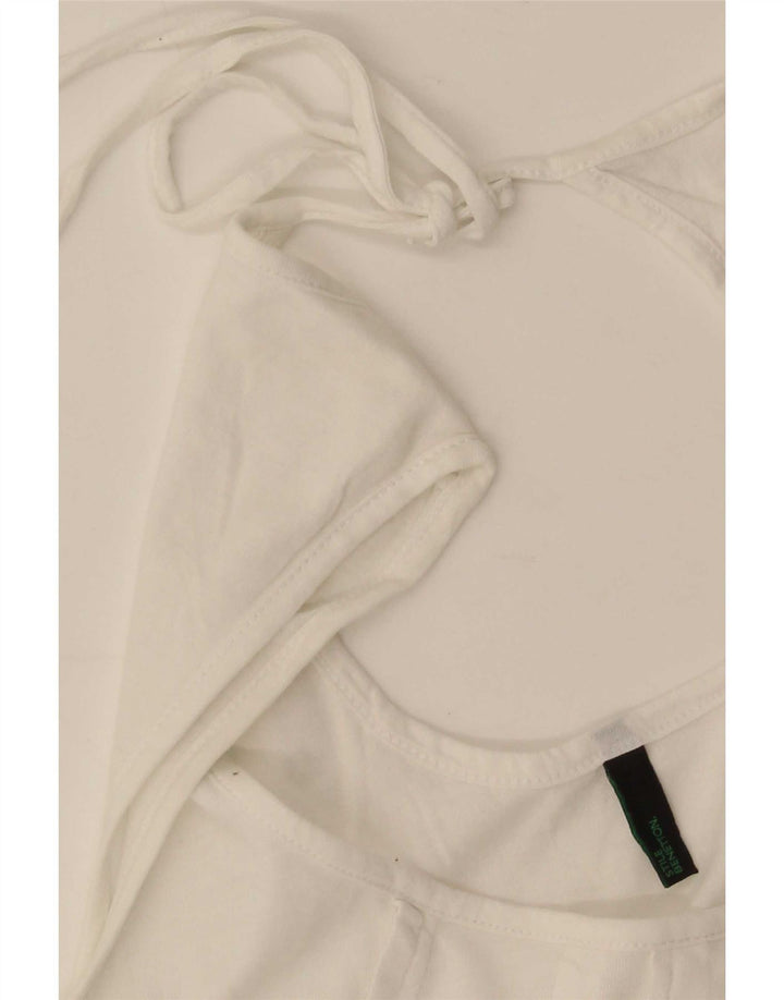 Benetton Womens Sleeveless Blouse Top UK 12 Medium White