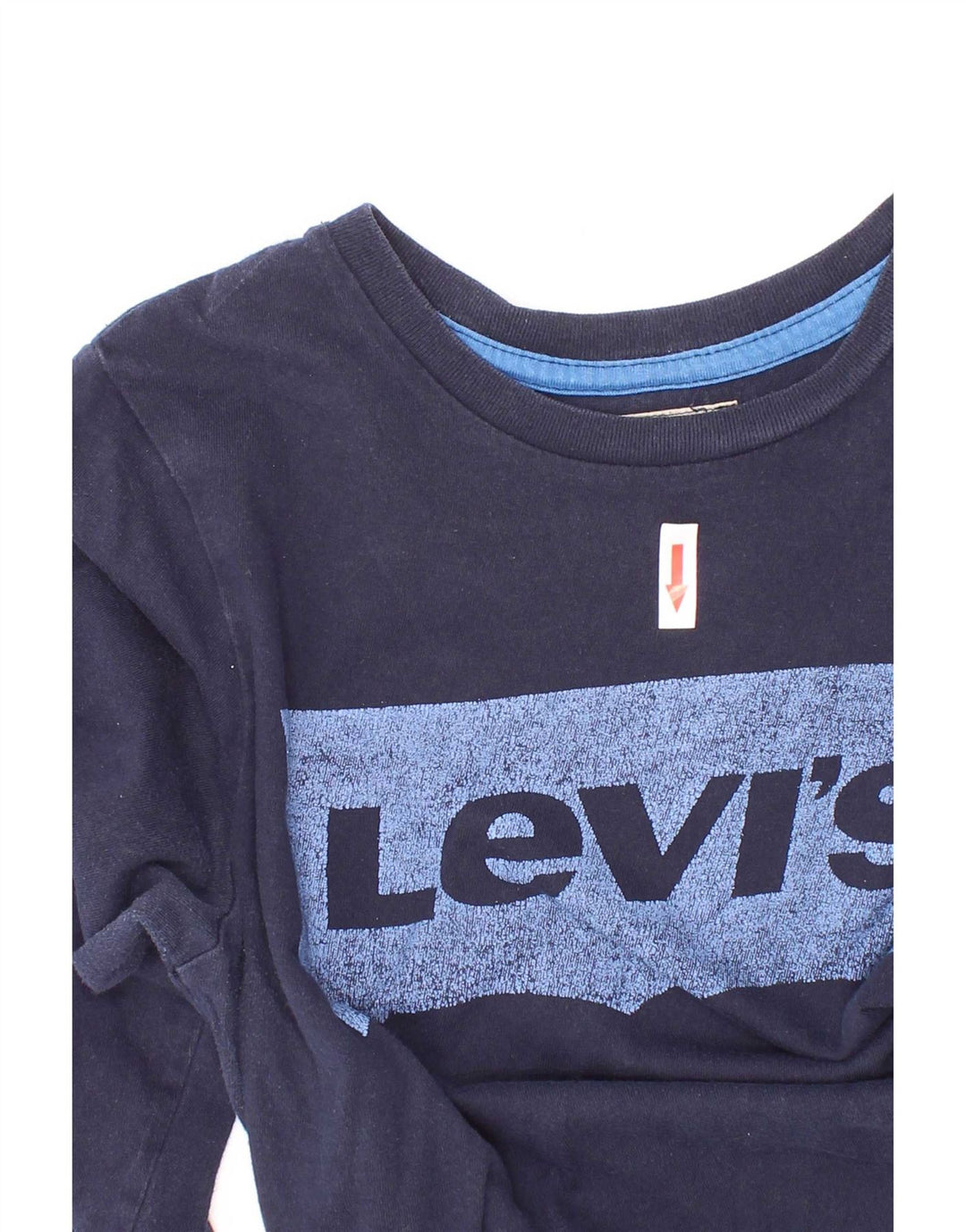 Levi's Boys Graphic Top Long Sleeve 9-10 Years Navy Blue Cotton