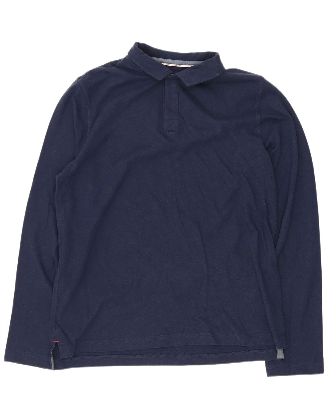 Joules Mens Long Sleeve Polo Shirt Medium Navy Blue Cotton
