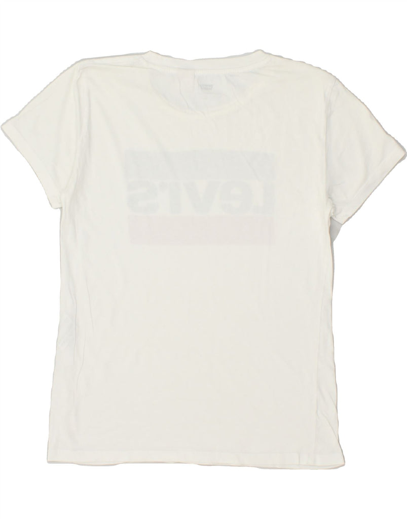 LEVI'S Womens Graphic T-Shirt Top UK 6 XS White Vintage Levi's and Second-Hand Levi's from Messina Hembry 