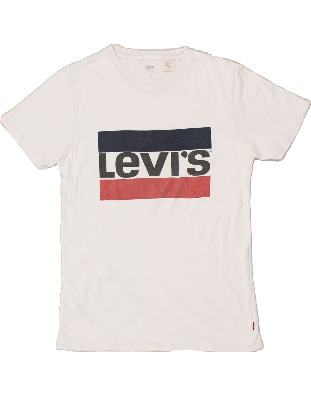 LEVI'S Womens Graphic T-Shirt Top UK 6 XS White | Vintage Levi's | Thrift | Second-Hand Levi's | Used Clothing | Messina Hembry 