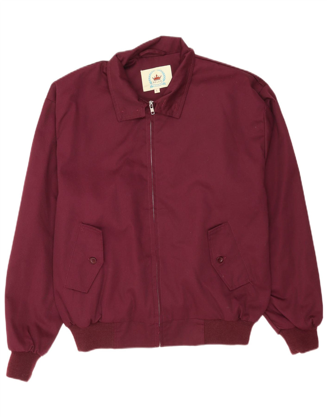 Relco Mens Bomber Jacket UK 40 Large Burgundy Polyester