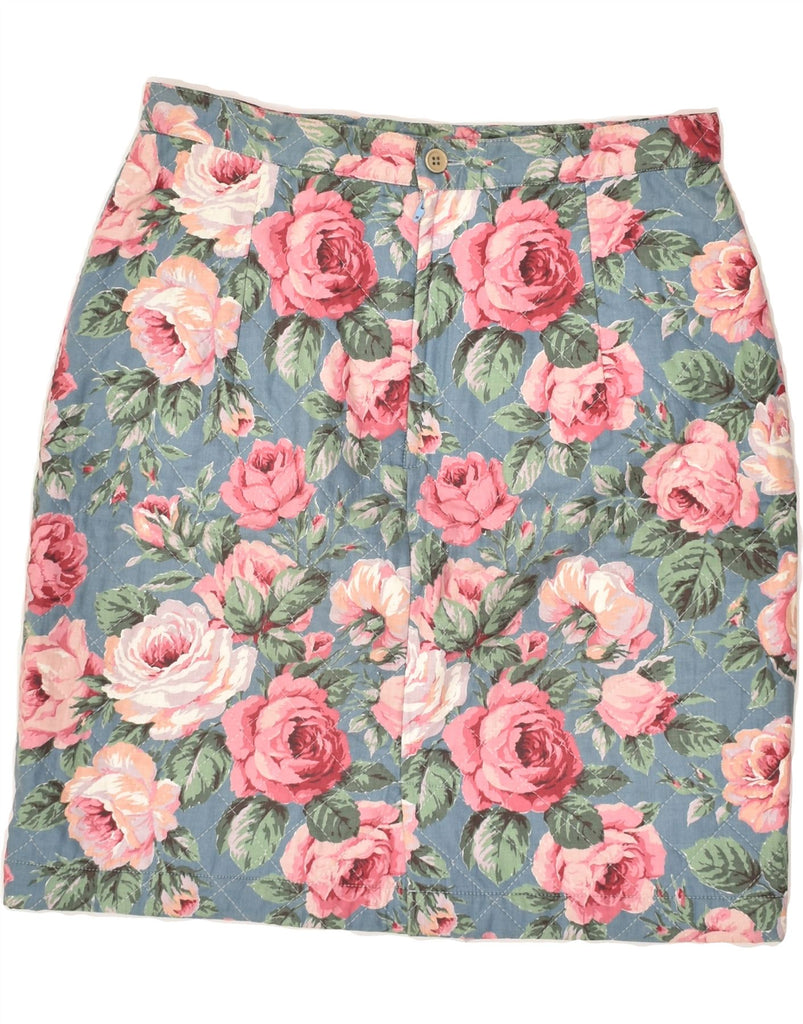 VINTAGE Girls Straight Skirt 13-14 Years XL W28 Blue Floral | Vintage Vintage | Thrift | Second-Hand Vintage | Used Clothing | Messina Hembry 