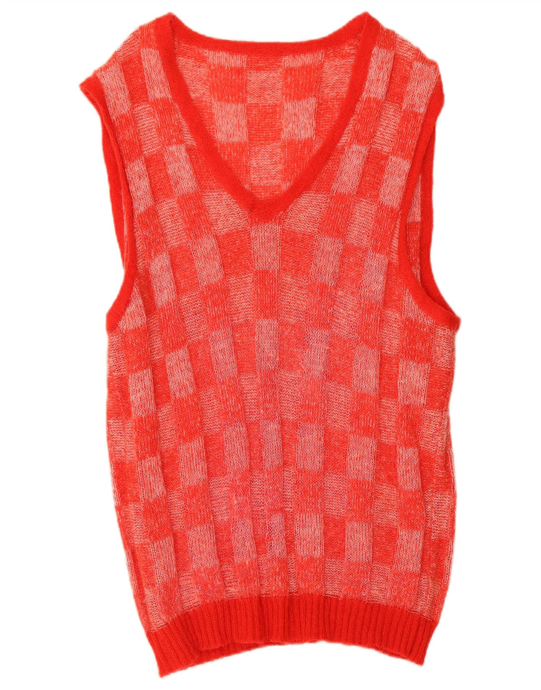 Vintage Womens Longline Vest Tank Top UK 14 Medium Red Geometric