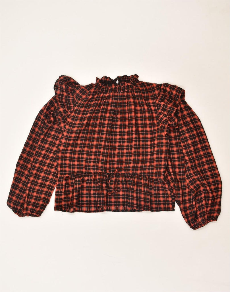 TOPSHOP Womens Blouse Top UK 8 Small Red Check Polyester | Vintage Topshop | Thrift | Second-Hand Topshop | Used Clothing | Messina Hembry 