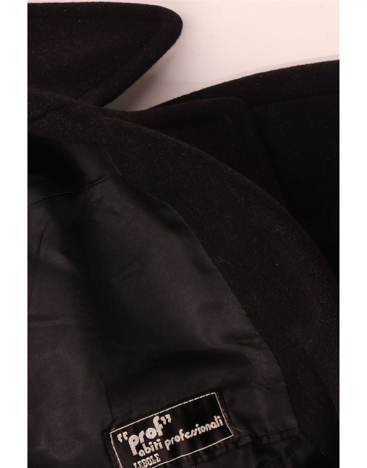 Vintage Mens Double Breasted Coat UK 36 Small Black