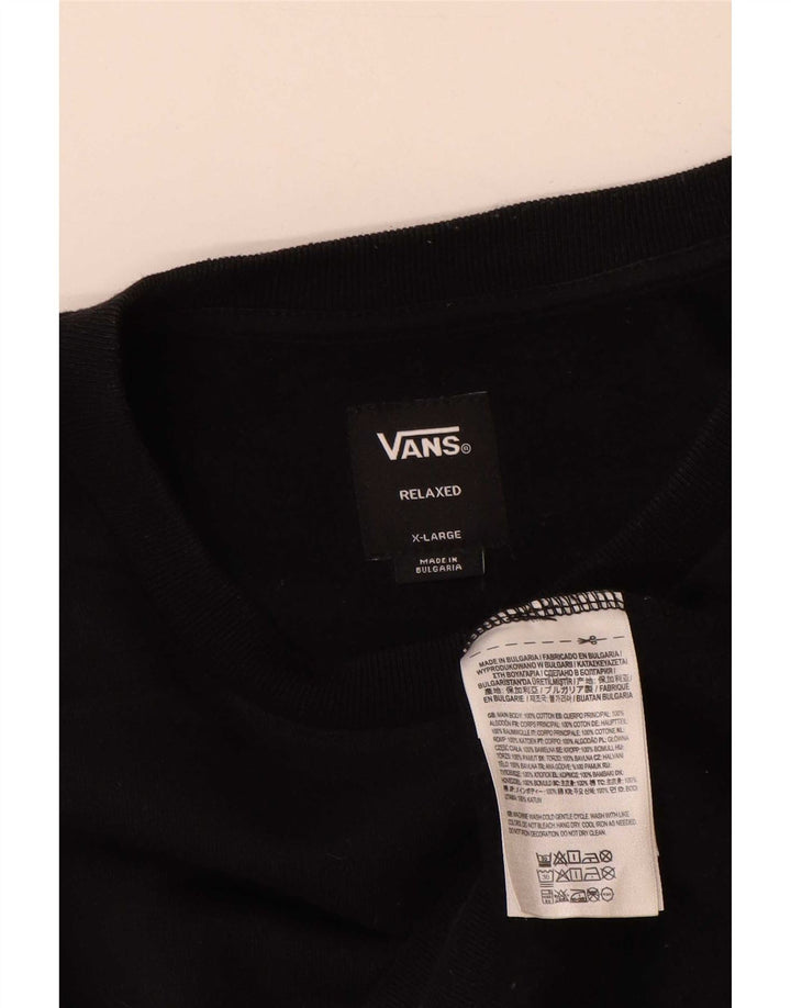 Vans Mens Relaxed Graphic Sweatshirt Jumper XL Black Cotton