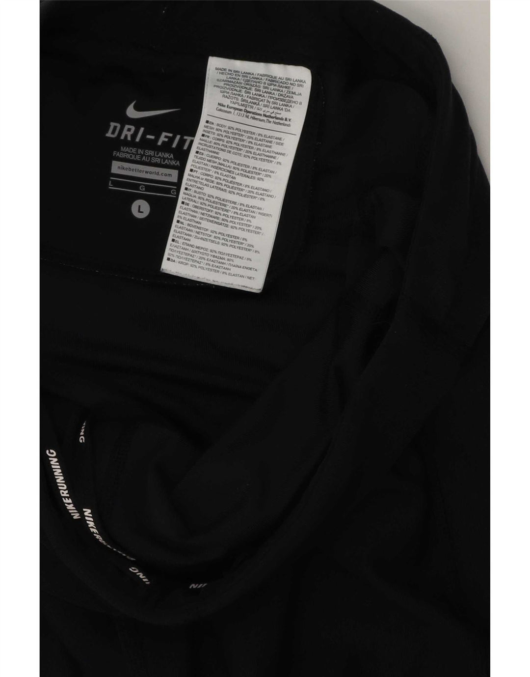 Nike Womens Running Leggings UK 14 Large Black Polyester