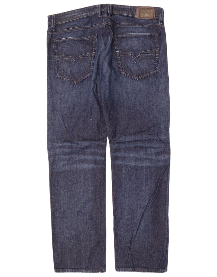 Diesel Mens Straight Jeans W36 L32 Blue Cotton