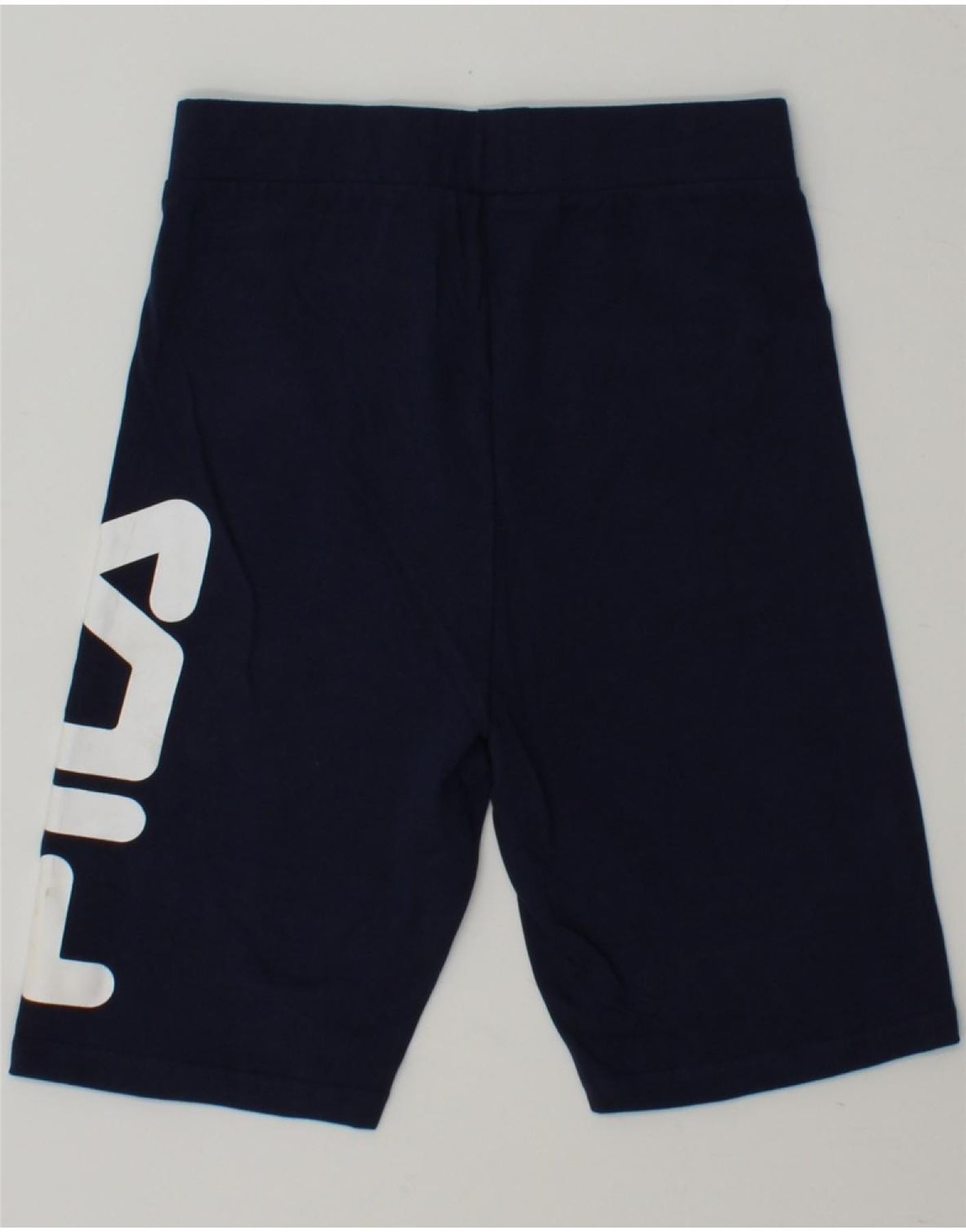FILA Girls Graphic Sport Shorts 7-8 Years XS Navy Blue Cotton