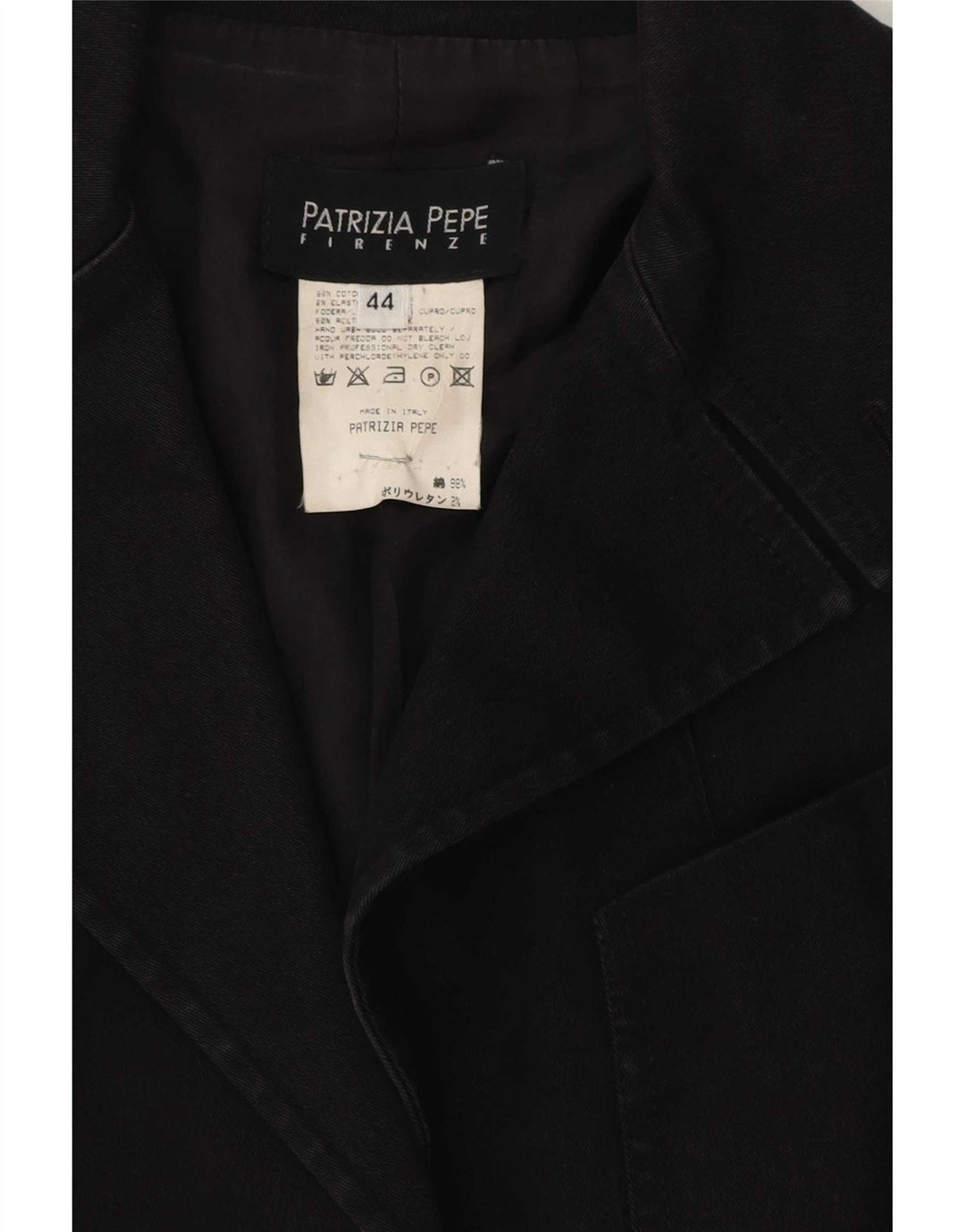 Patrizia Pepe Womens 2 Button Blazer Jacket IT 44 Medium Black Cotton
