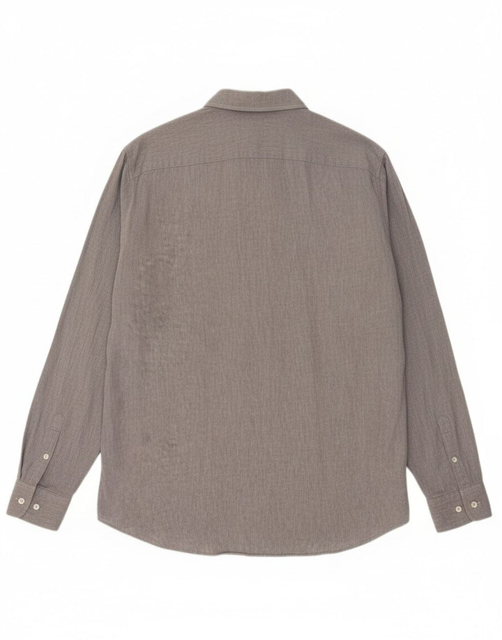 TRUSSARDI JEANS Mens Regular Fit Shirt Size 44 XL Grey Cotton