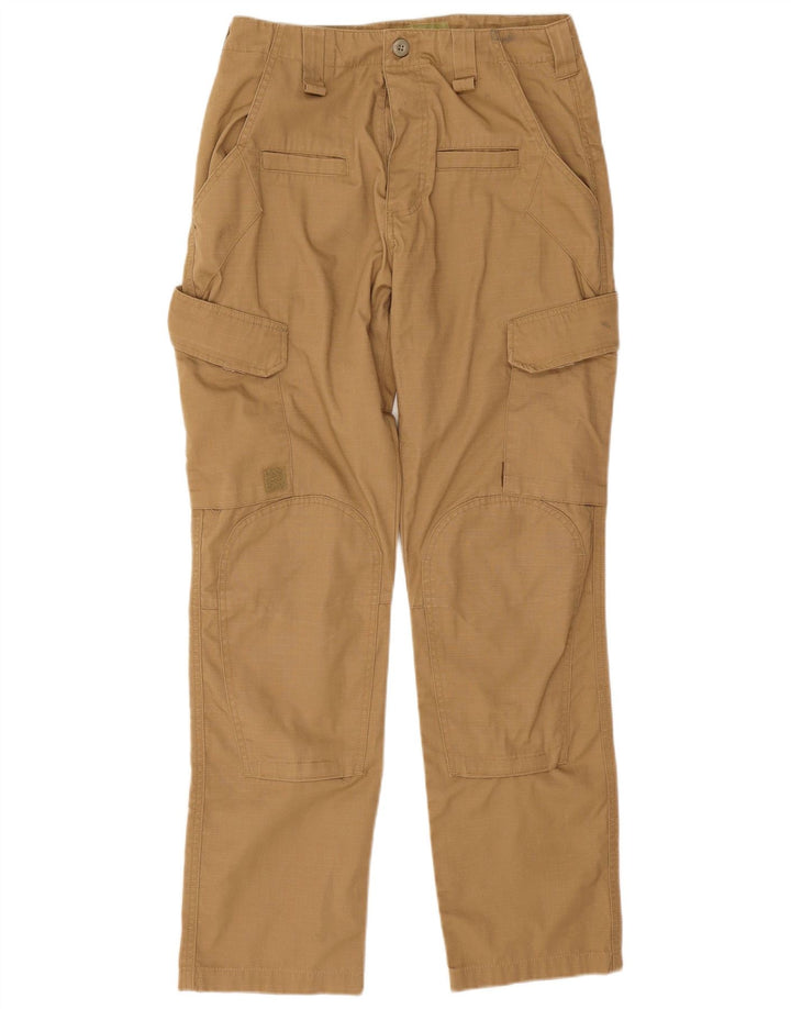 Vintage Mens Straight Cargo Trousers W30 L30 Beige Polyester