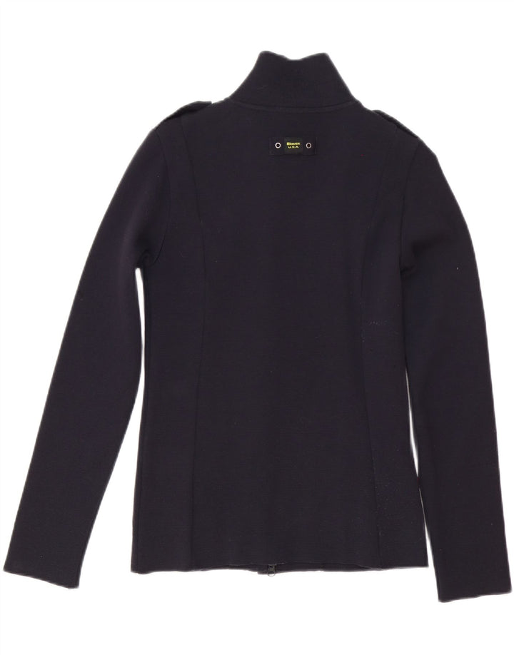 Blauer Womens Cardigan Sweater UK 10 Small Navy Blue Wool