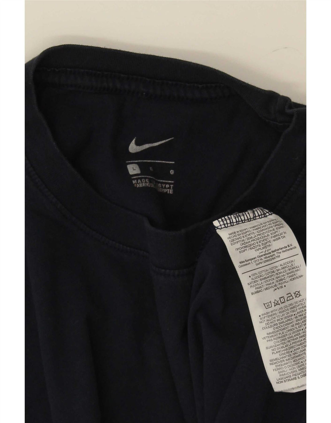 Nike Mens T-Shirt Top Large Navy Blue Cotton
