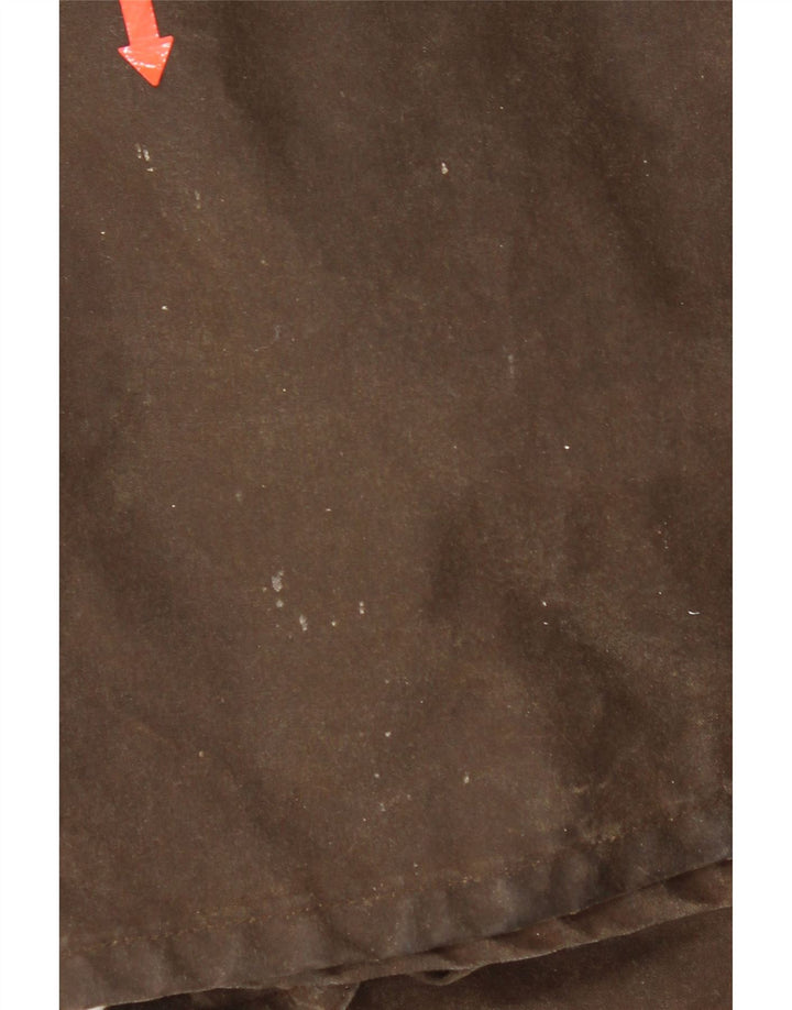 Vintage Mens Waxed Cotton Overcoat UK 40 Large Brown