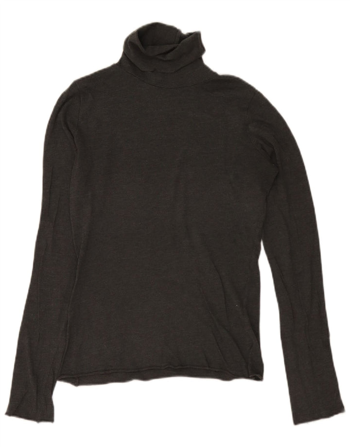 Zara Womens Roll Neck Top Long Sleeve UK 12 Medium Grey