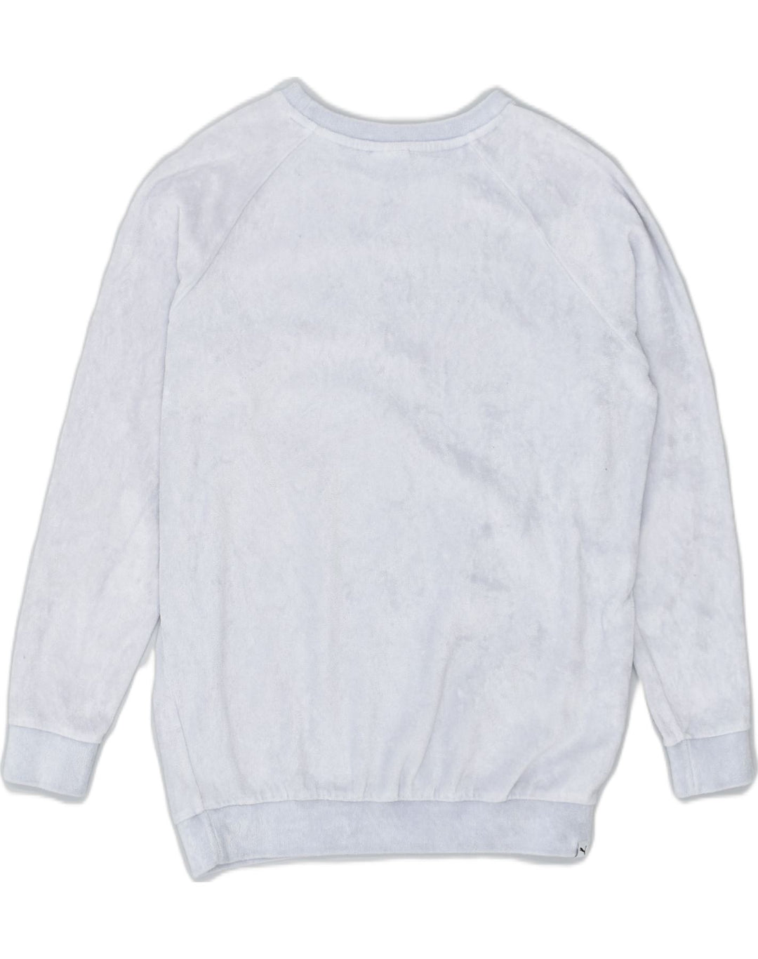 PUMA Womens Velour Graphic Sweatshirt Jumper UK 10 Small Blue | Vintage | Thrift | Second-Hand | Used Clothing | Messina Hembry 