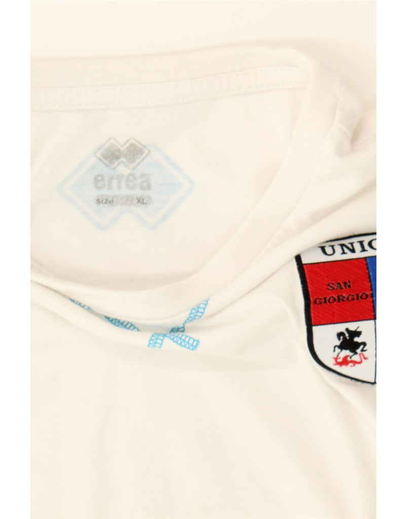 ERREA Mens Graphic T-Shirt Top XL White Cotton Vintage Errea and Second-Hand Errea from Messina Hembry 