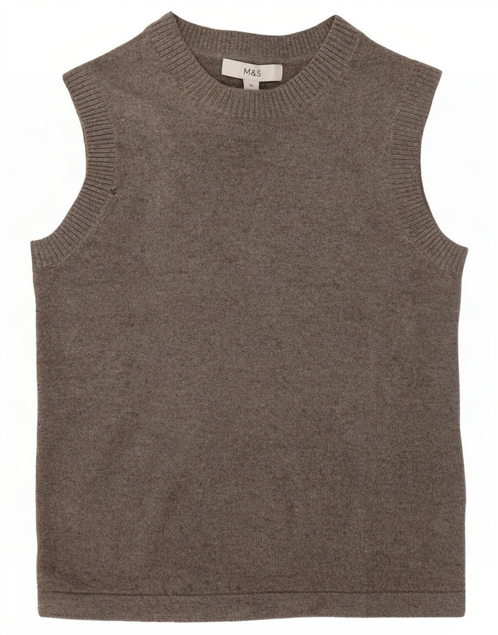 Marks & Spencer Womens Vest Tank Top UK 6 XS Grey Polyester
