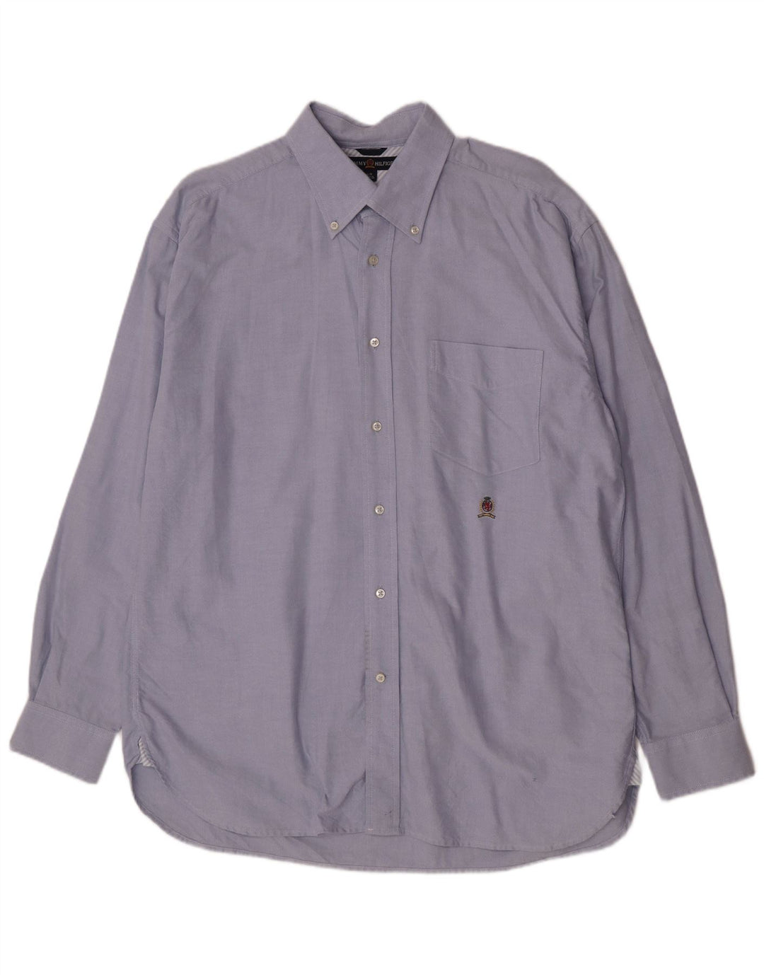 Tommy Hilfiger Mens Regular Fit Shirt Large Blue Cotton